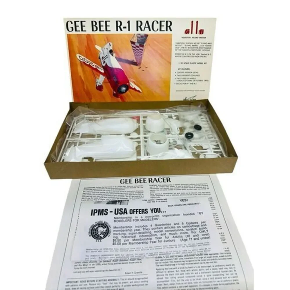 Gee Bee R-1 Racer Plane Model Kit #32-711  Williams Bros 1/32 Scale Open Box VTG